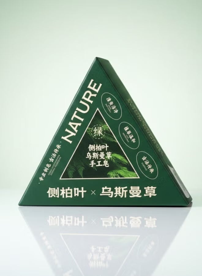 طبيعة صابون شامبو ناتشر تراينجل، شامبو ناتشر سيفن جرين سوب، تنظيف لطيف وعناية مغذية لشعر صحي ولامع، صابون شامبو صلب نباتي، عناية عشبية بالشعر - Image 2